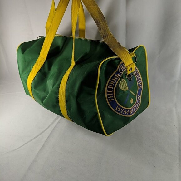 RARE Wimbledon 100th Championships 100 Years 1977 Vintage Green Gym Duffle Bag - Picture 9 of 16